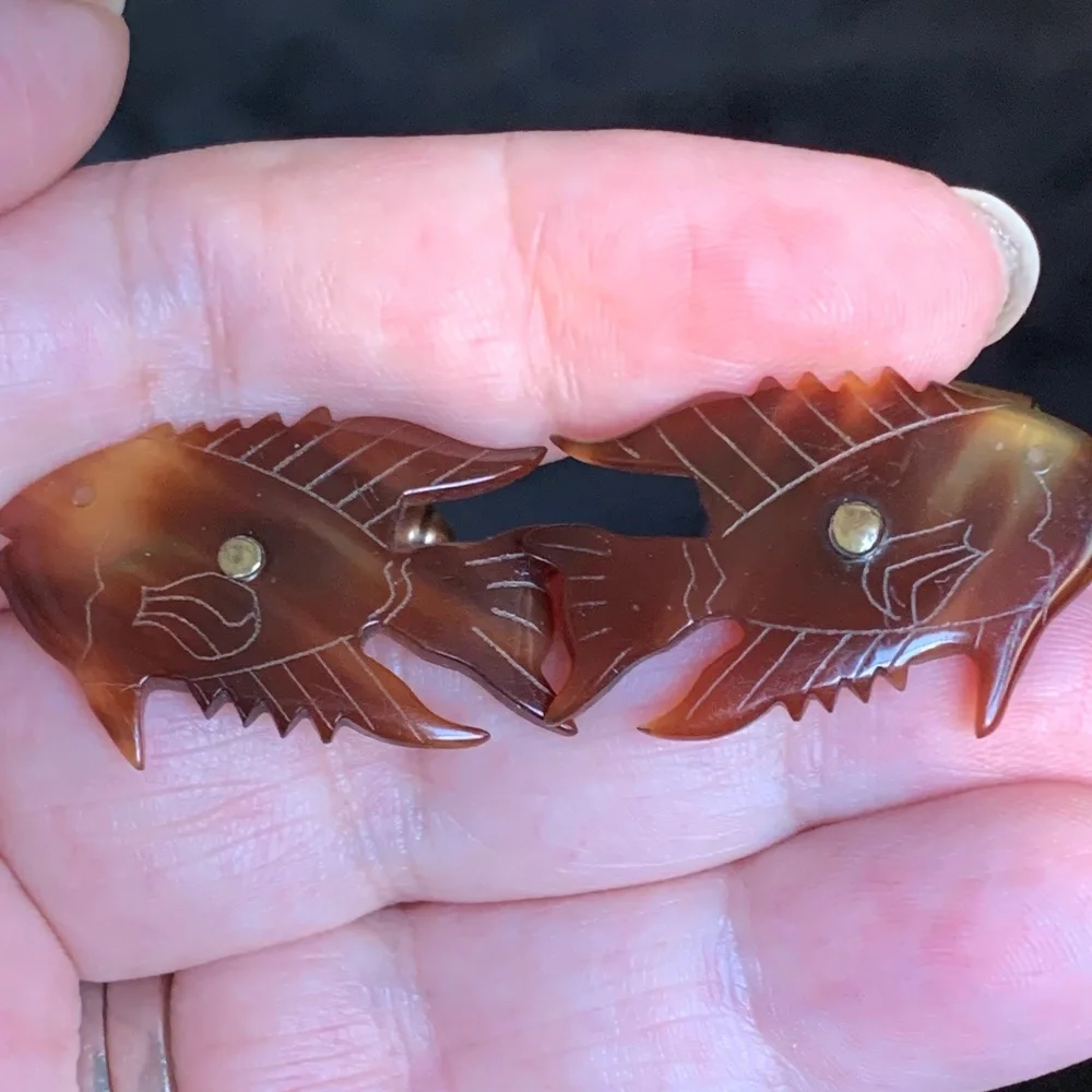 Antique 12k GF Tortoise  Cufflinks numbered